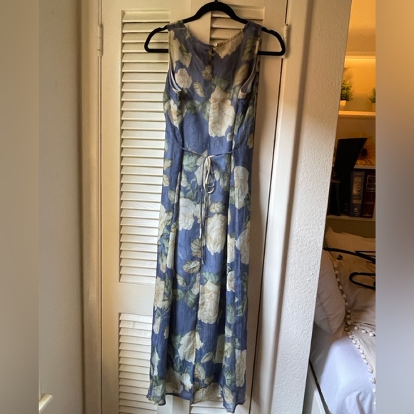 Vintage Blue Floral Maxi Dress (Size 8) - Picture 2 of 6